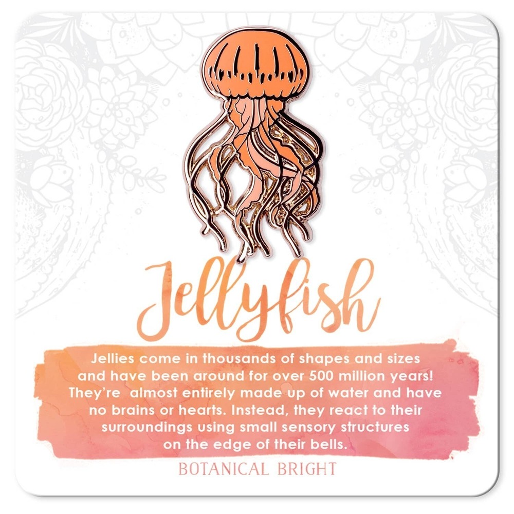 Jellyfish Enamel Pin - Gold Plated Nature Jewelry - Ocean & Sea Life‎ Brooch